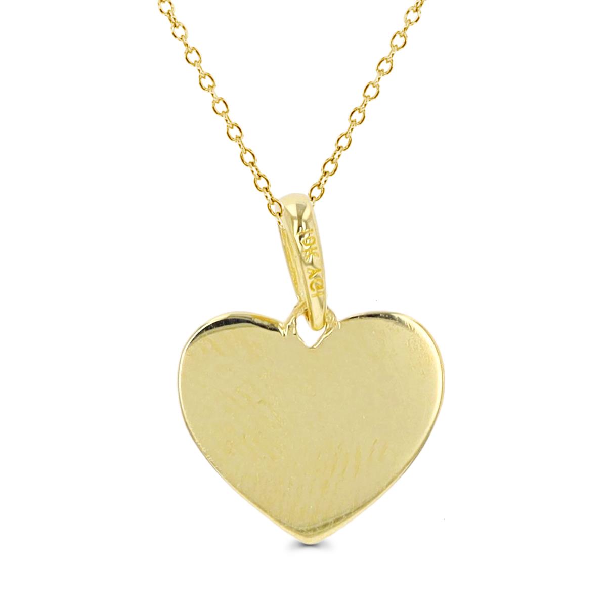 14K Yellow Gold 14x11mm Heart 16+2" Necklace