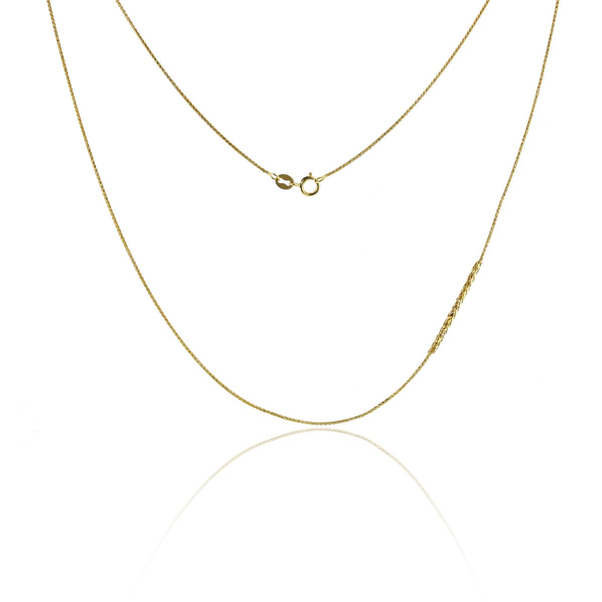 14K Yellow Gold 0.70mm 18" 020 DC 4-Sided Square Spiga Chain