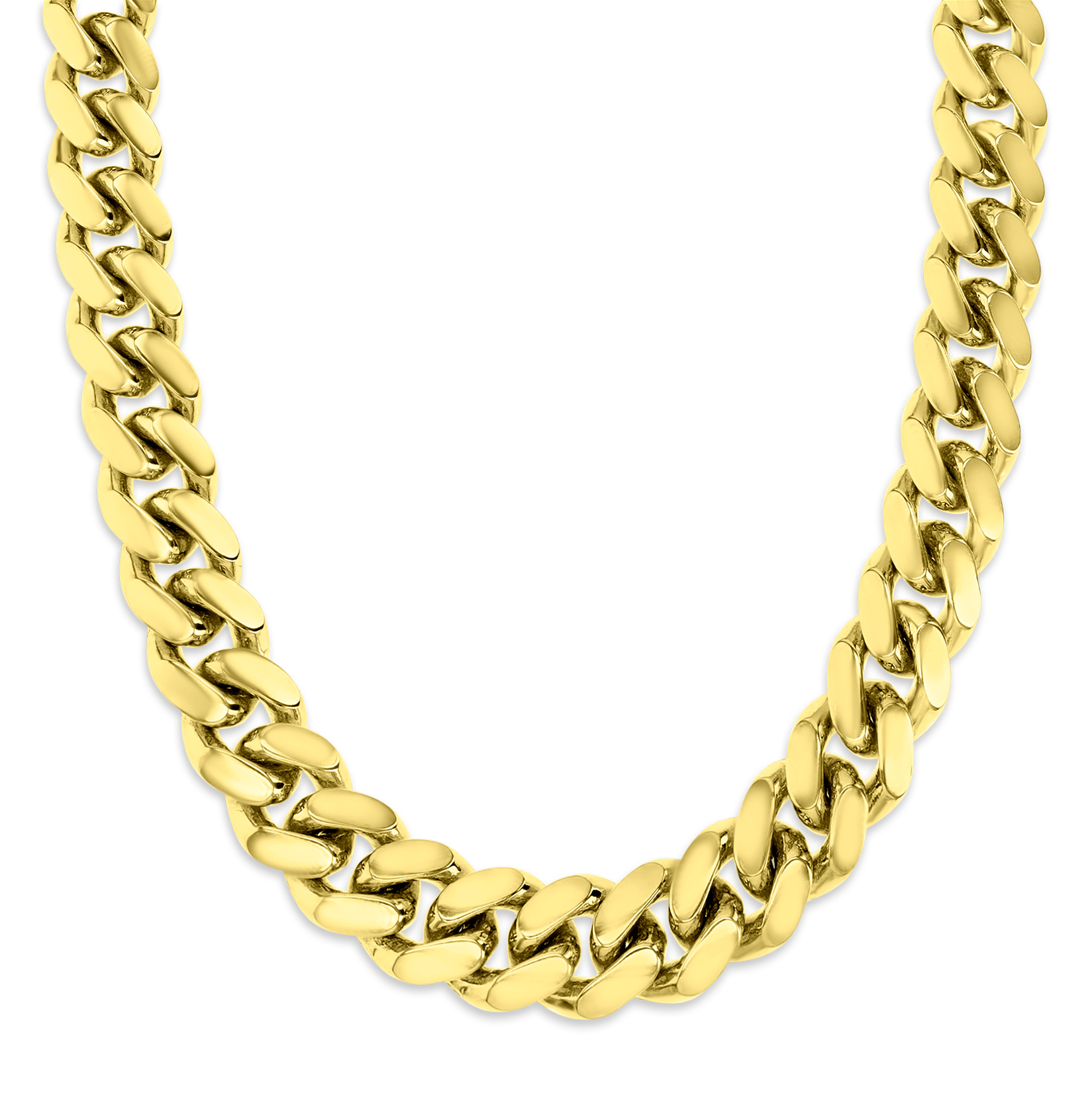 14K Yellow Gold 9mm Solid Miami Cuban 280 22" Chain With Box Lock