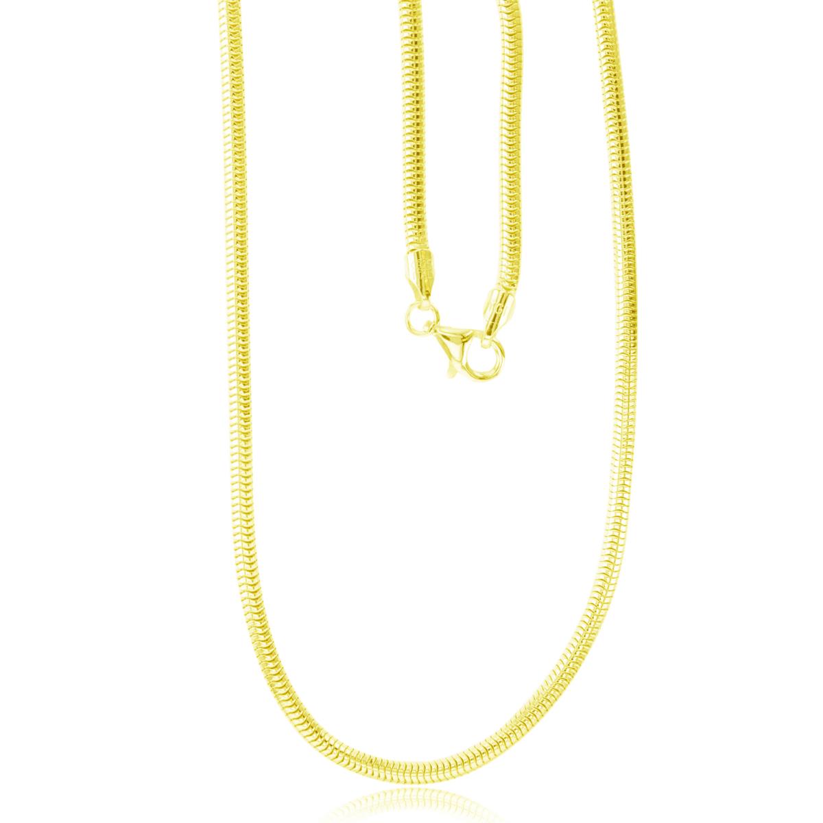 Sterling Silver Yellow 1 Micron 3mm, 20" 300 Snake Chain