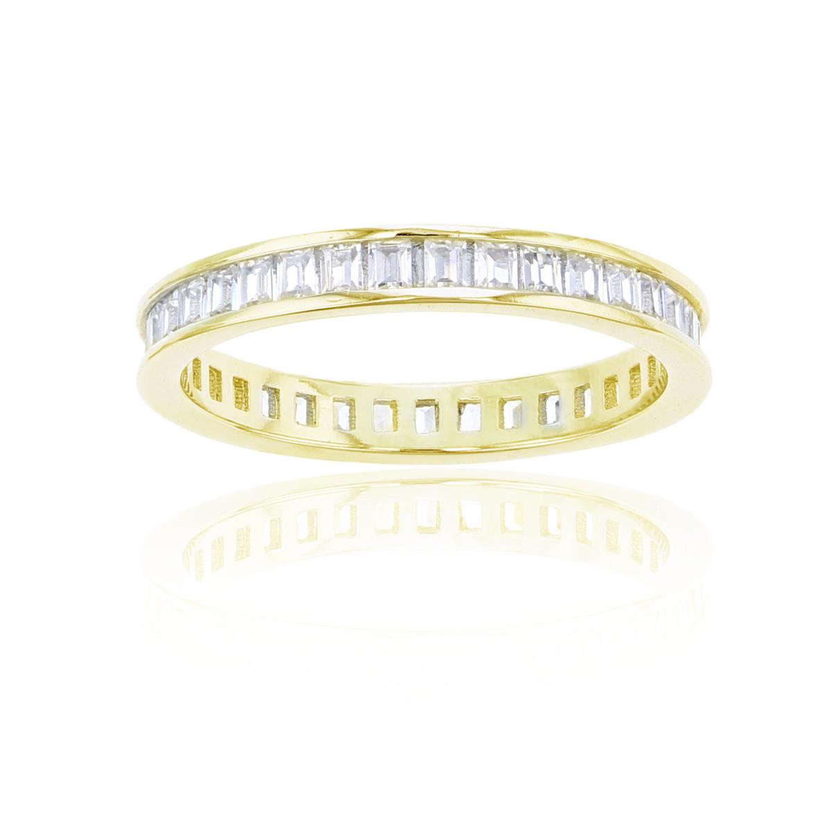 Sterling Silver Yellow Baguette Eternity Ring