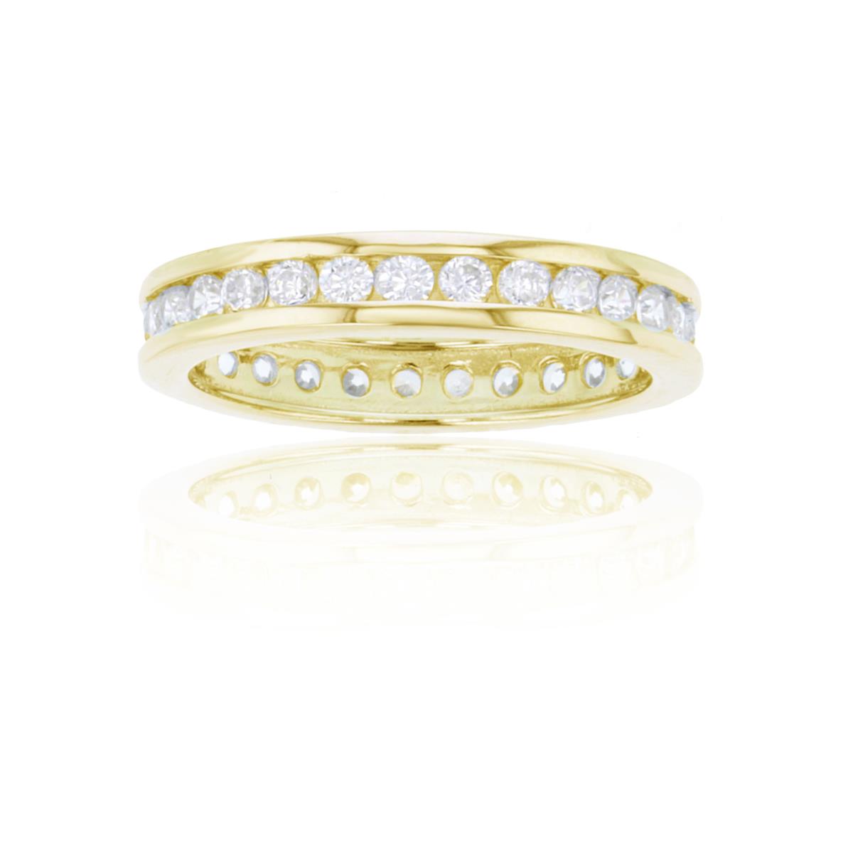 Sterling Silver Yellow 3.8mm Round Channel Set Eternity Ring
