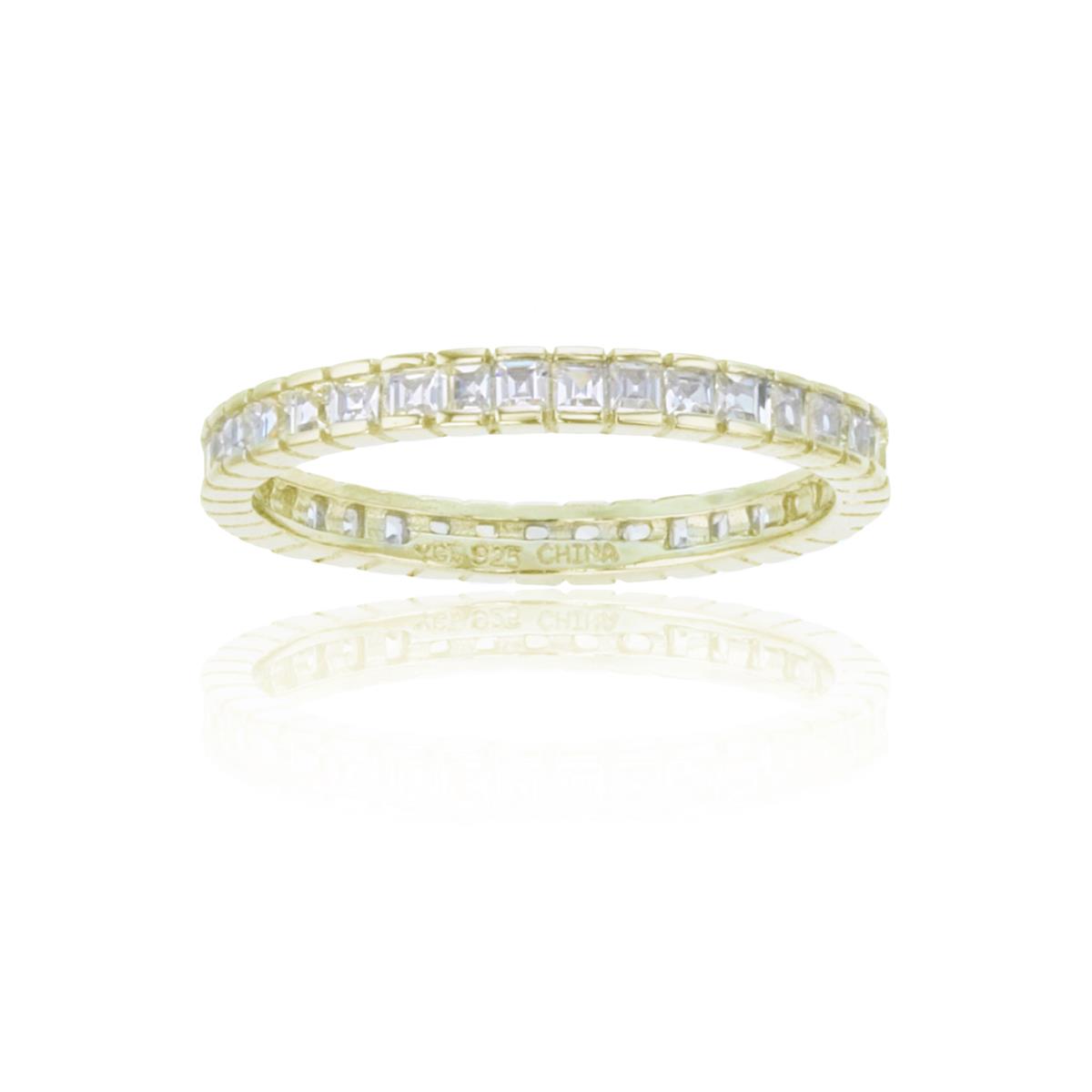 Sterling Silver Yellow 1M 1.5mm Princess Cut Eternity Ring