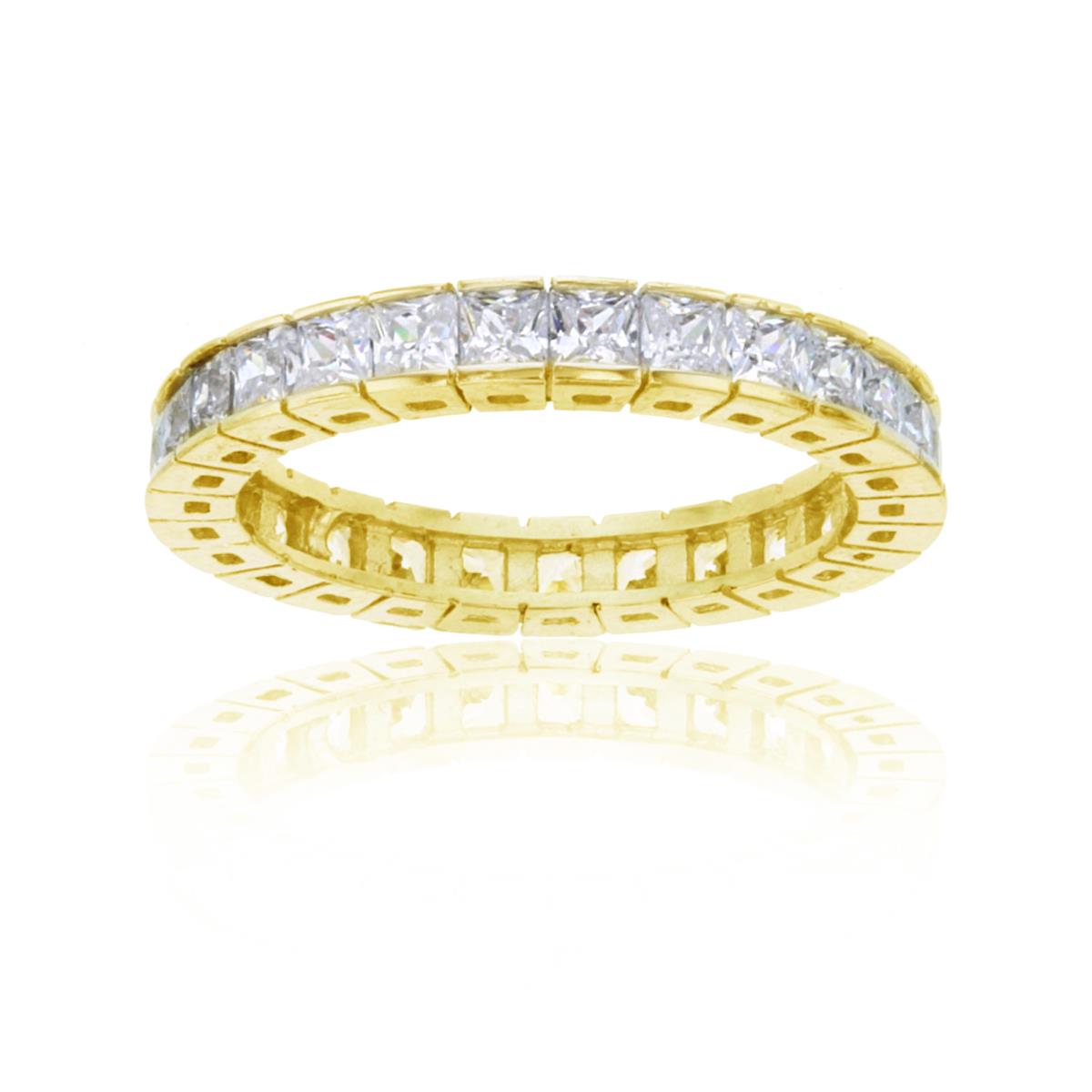 Sterling Silver Yellow 2.50mm Princess Cut Eternity Ring