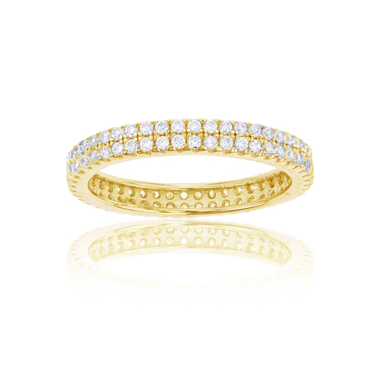 Sterling Silver Yellow 3.00MM Eternity Ring