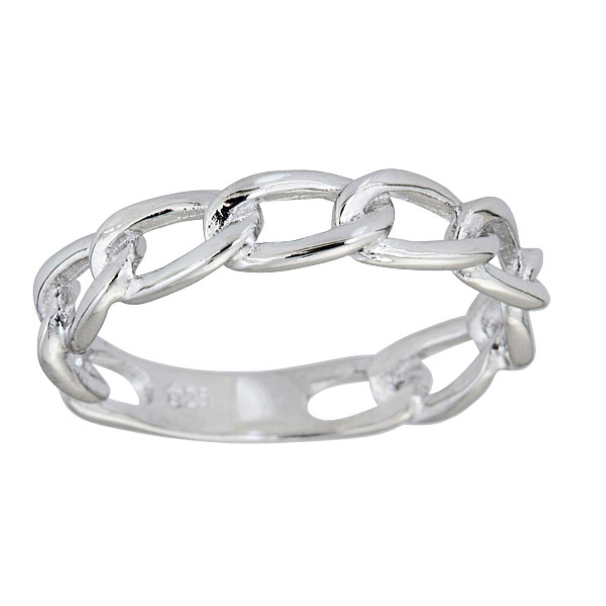Sterling Silver Yellow Cuban Link Ring