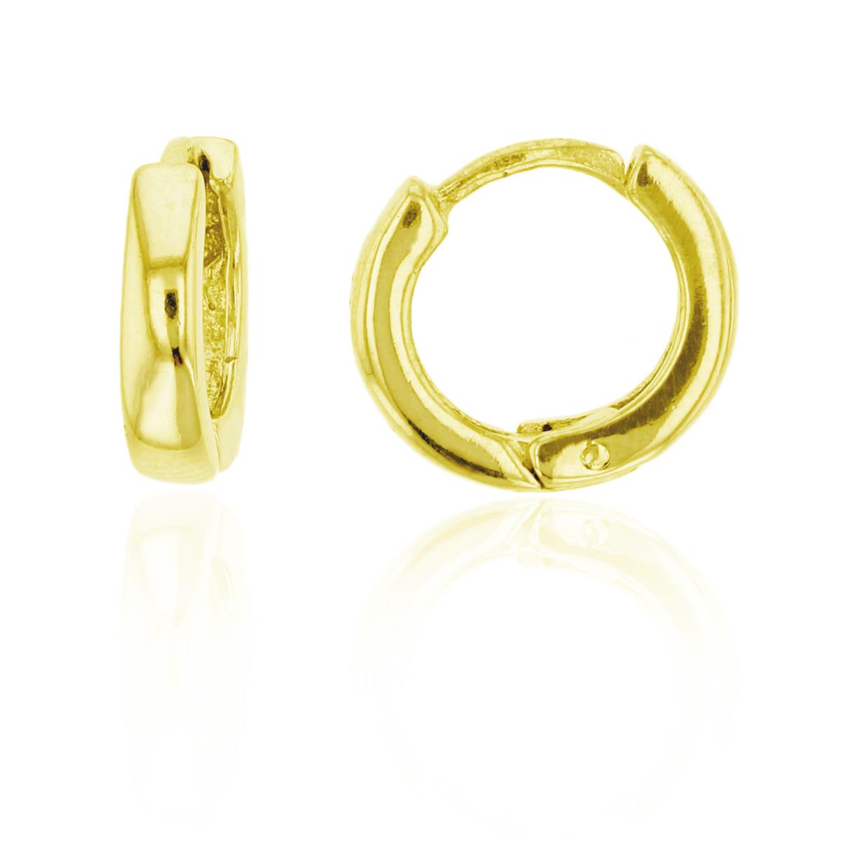 Sterling Silver Yellow 11x2mm Polished Huggie Earring