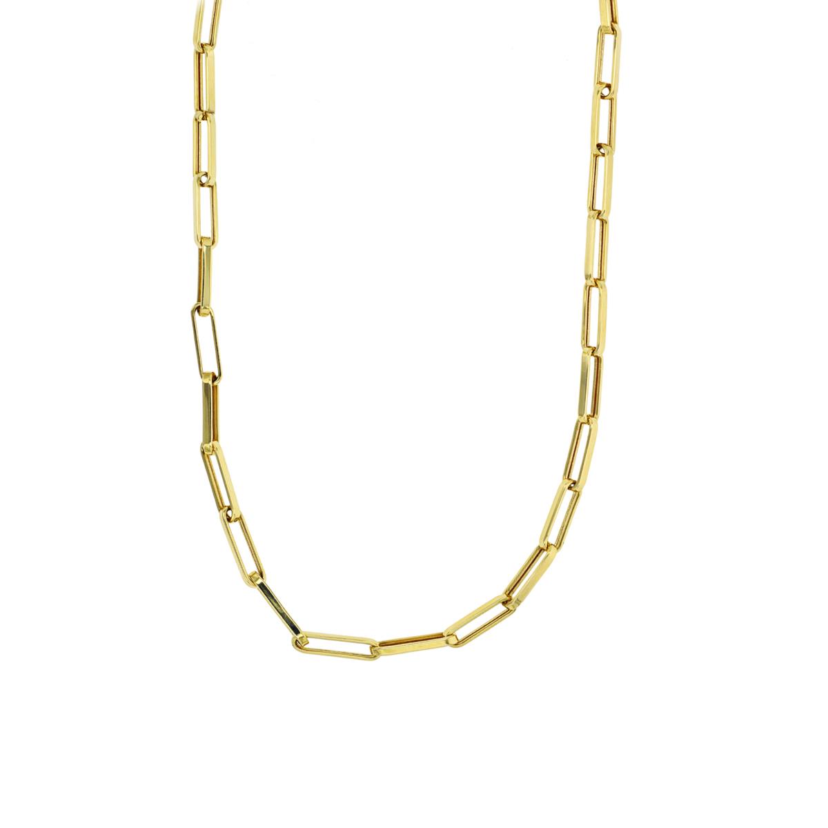 14K Yellow Gold 4.5mm Paperclip 18" Chain