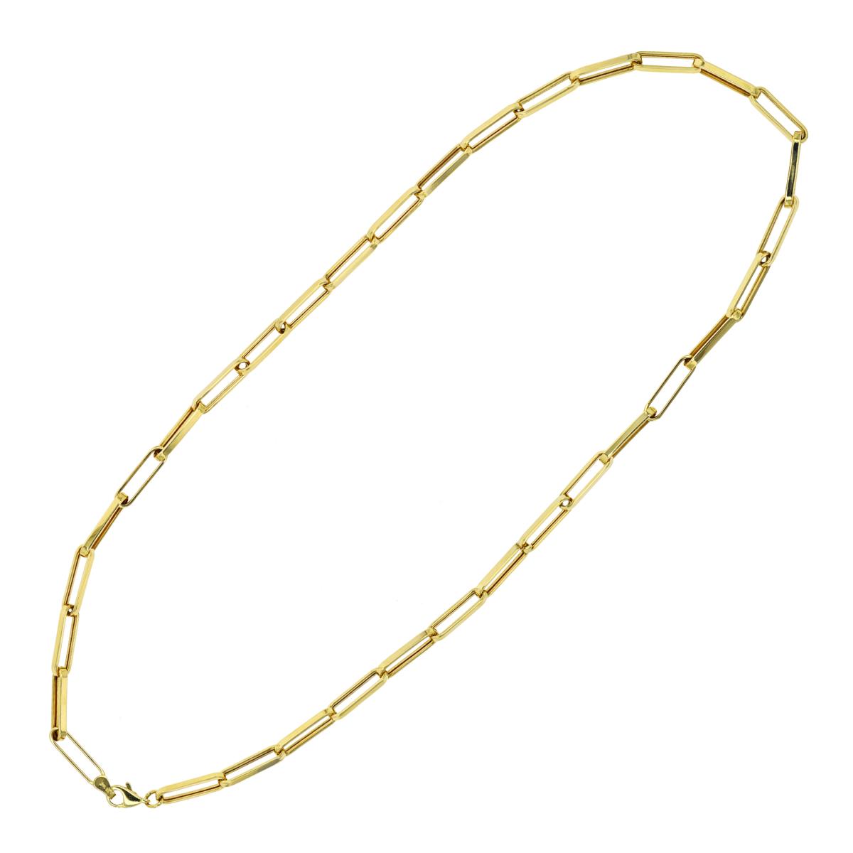 14K Yellow Gold 4.5mm Paperclip 7.5" Chain Bracelet