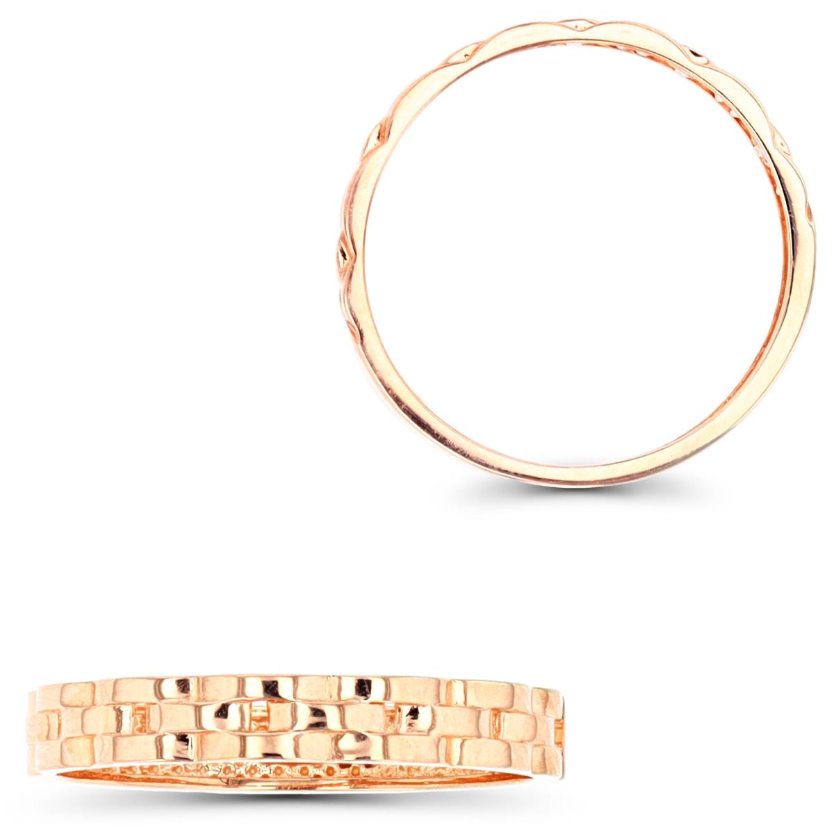 18K Rose Gold Polished/Weaved Two Ways Ring