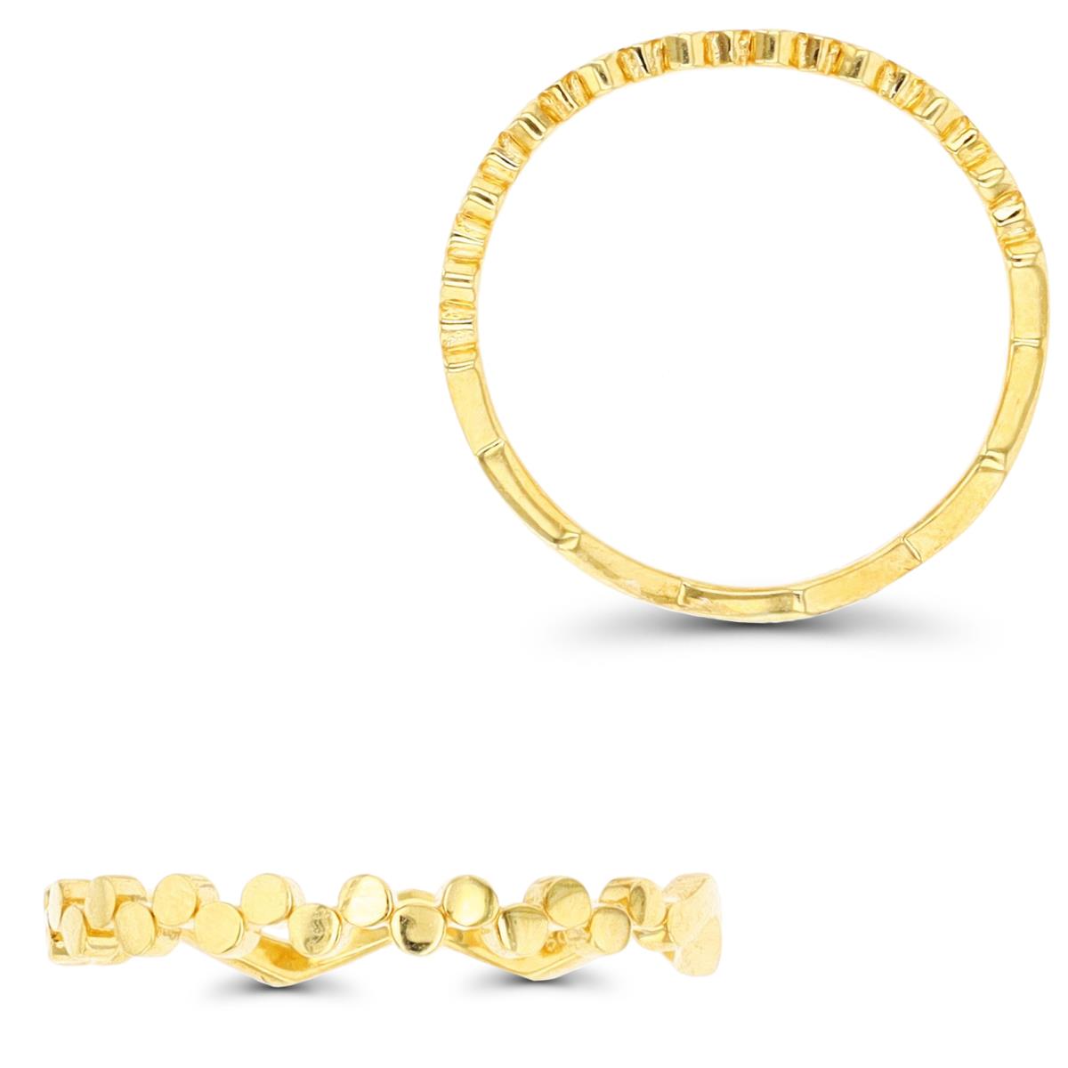18K Yellow Gold ZigZag/Scattered Two Ways Ring