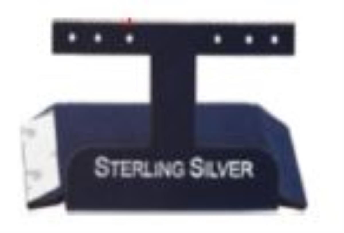 Navy Sterling Silver, Silver Foil 3 Hoop Insert (Box B06-159/Navy/E)