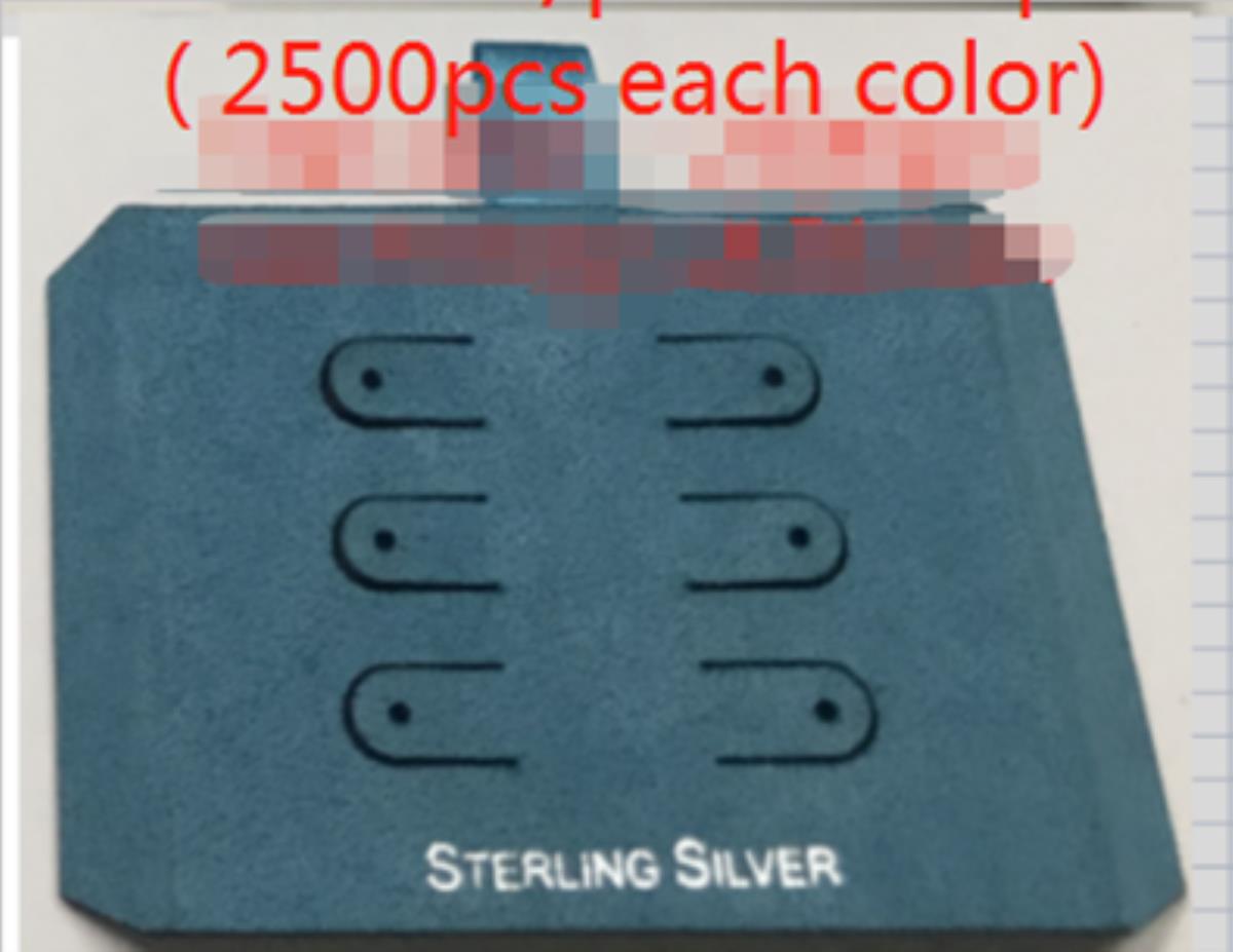 Teal Sterling Silver, Silver Foil 3 Hoop Flap Insert (Box B06-159/Teal/E)