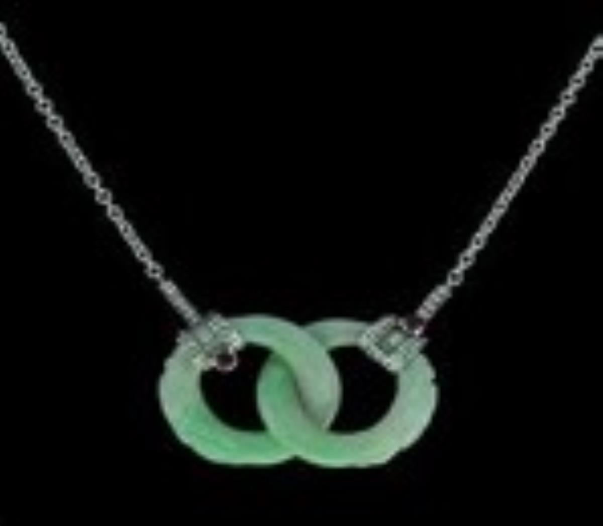 Sterling Silver Rhodium 20mm Rd Jade 18" Necklace