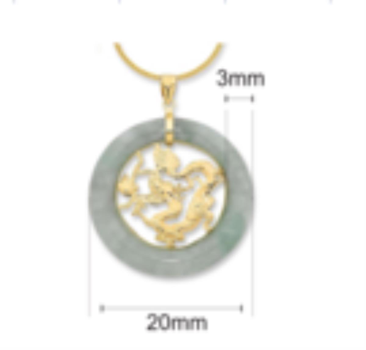 Sterling Silver Rhodium 20MM Jade Round Fashion  18" Necklace