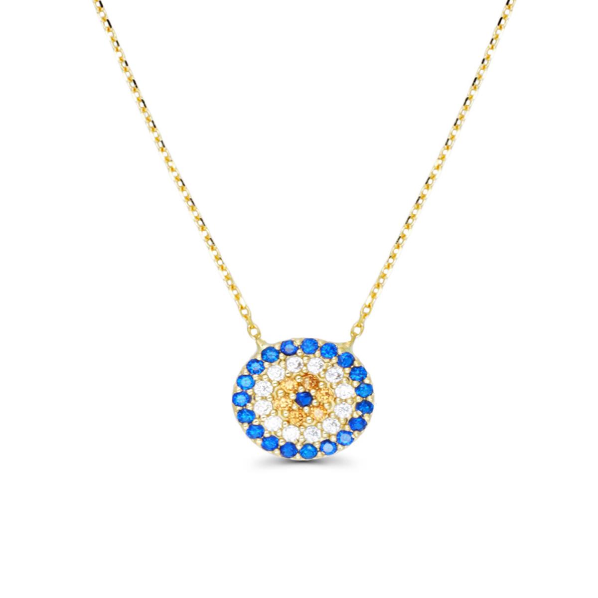14K Yellow Gold Evil Eye 16"+2" Necklace