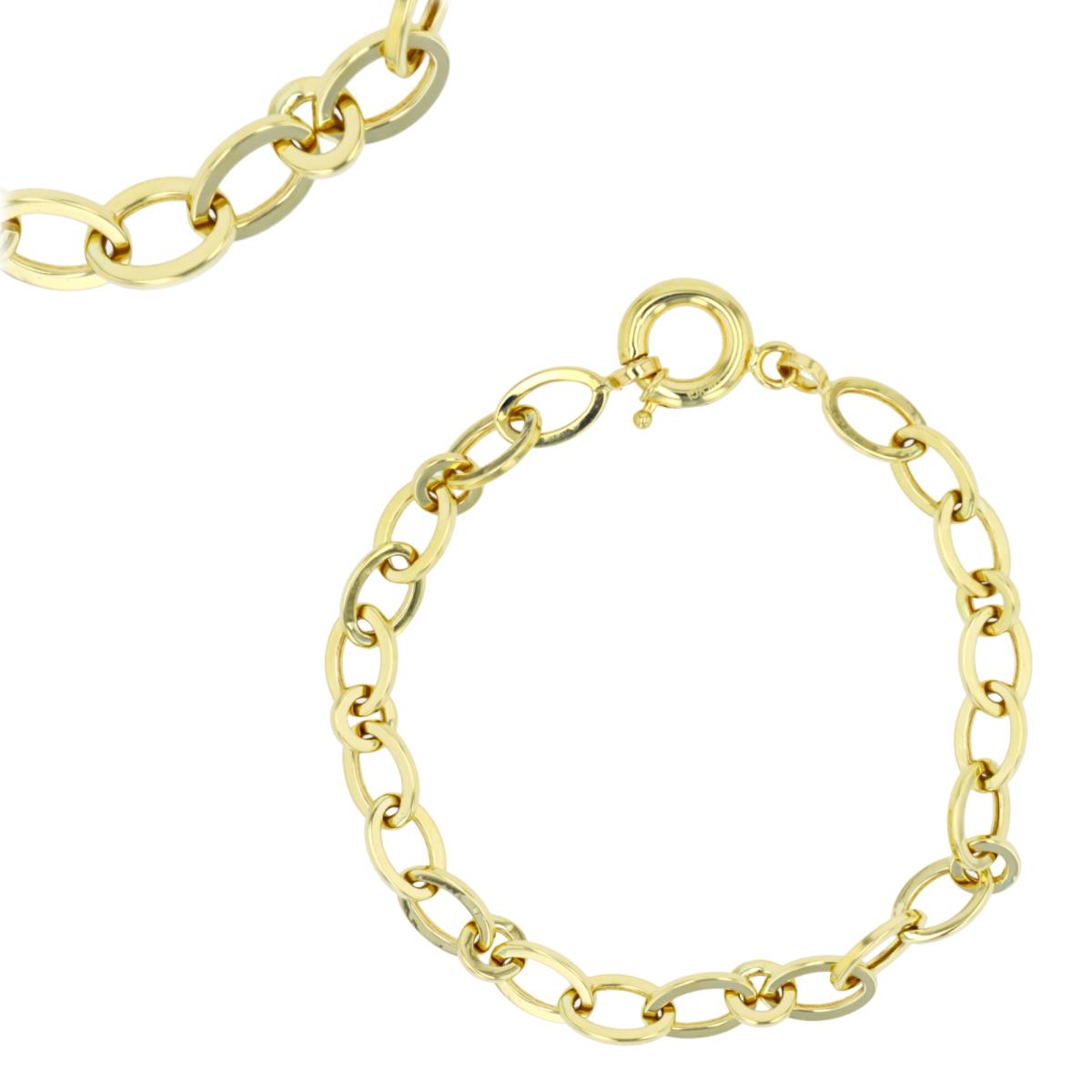 14K Yellow Gold Hollow Link 7.25" Bracelet