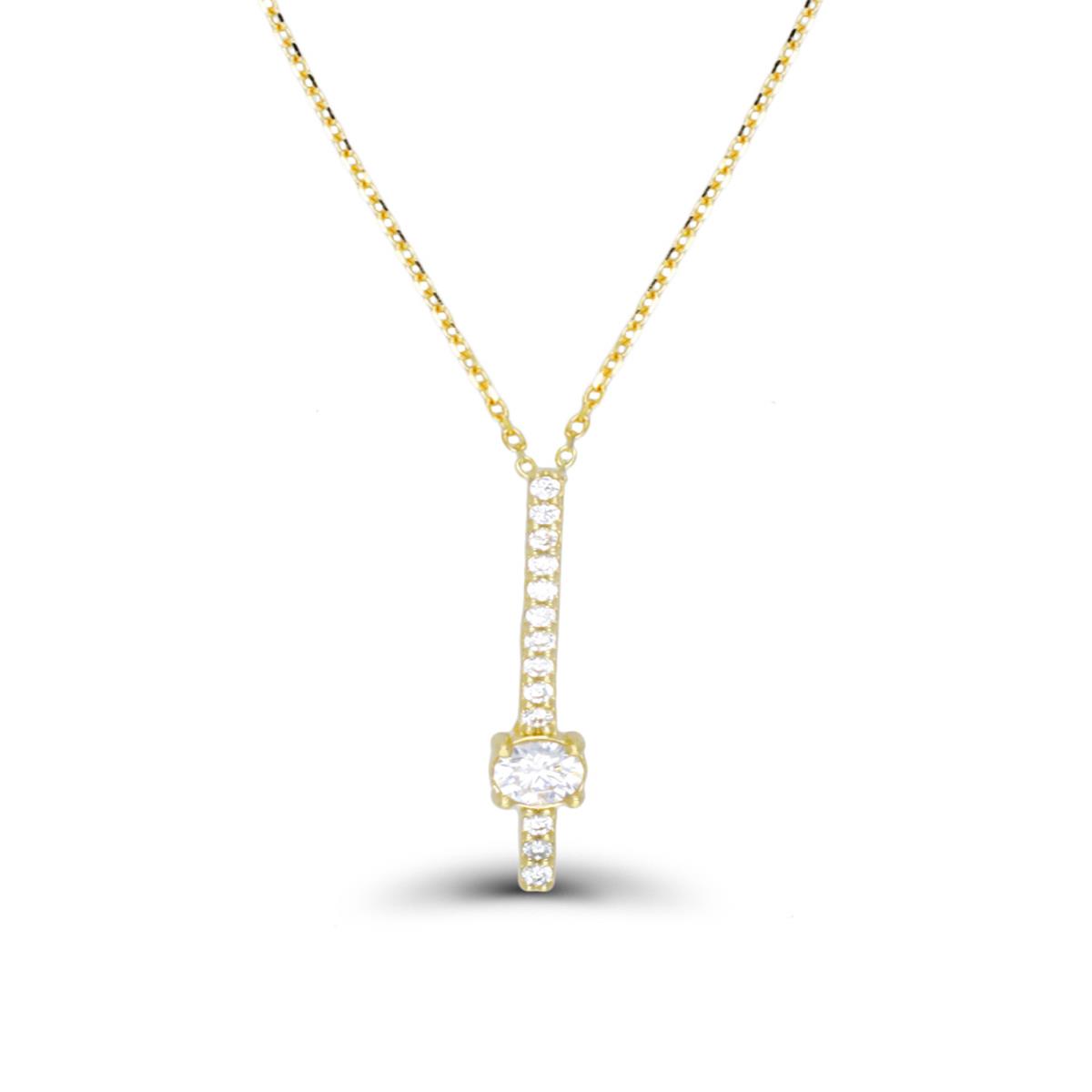 10K Yellow Gold 4mm Rd Bar 16"+2" Necklace