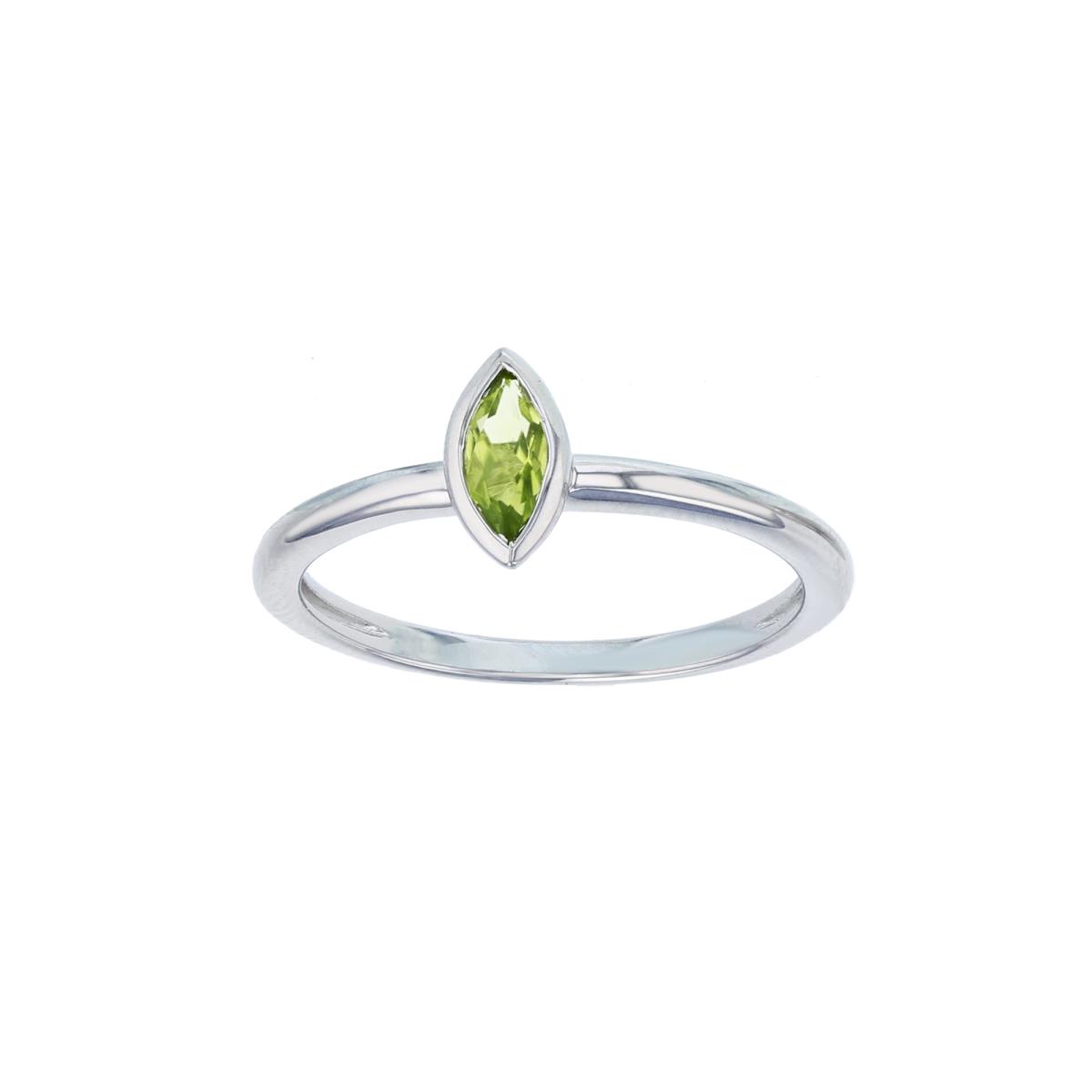 Sterling Silver Rhodium Citrine Pear Stackable Ring