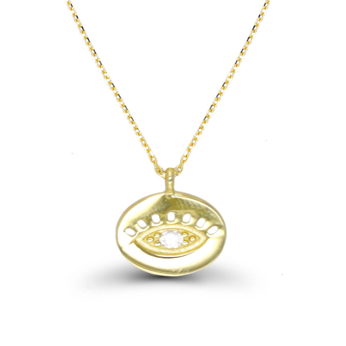 10K Yellow Gold Evil Eye 16"+2" Necklace