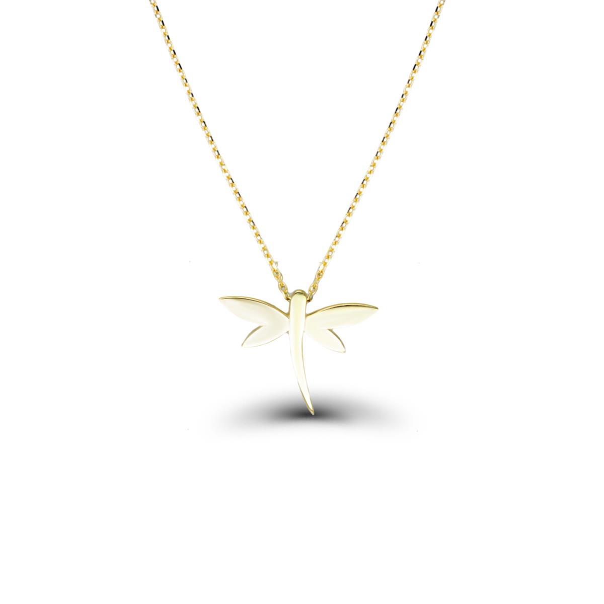 10K Yellow Gold Dragonfly 16"+2" Necklace