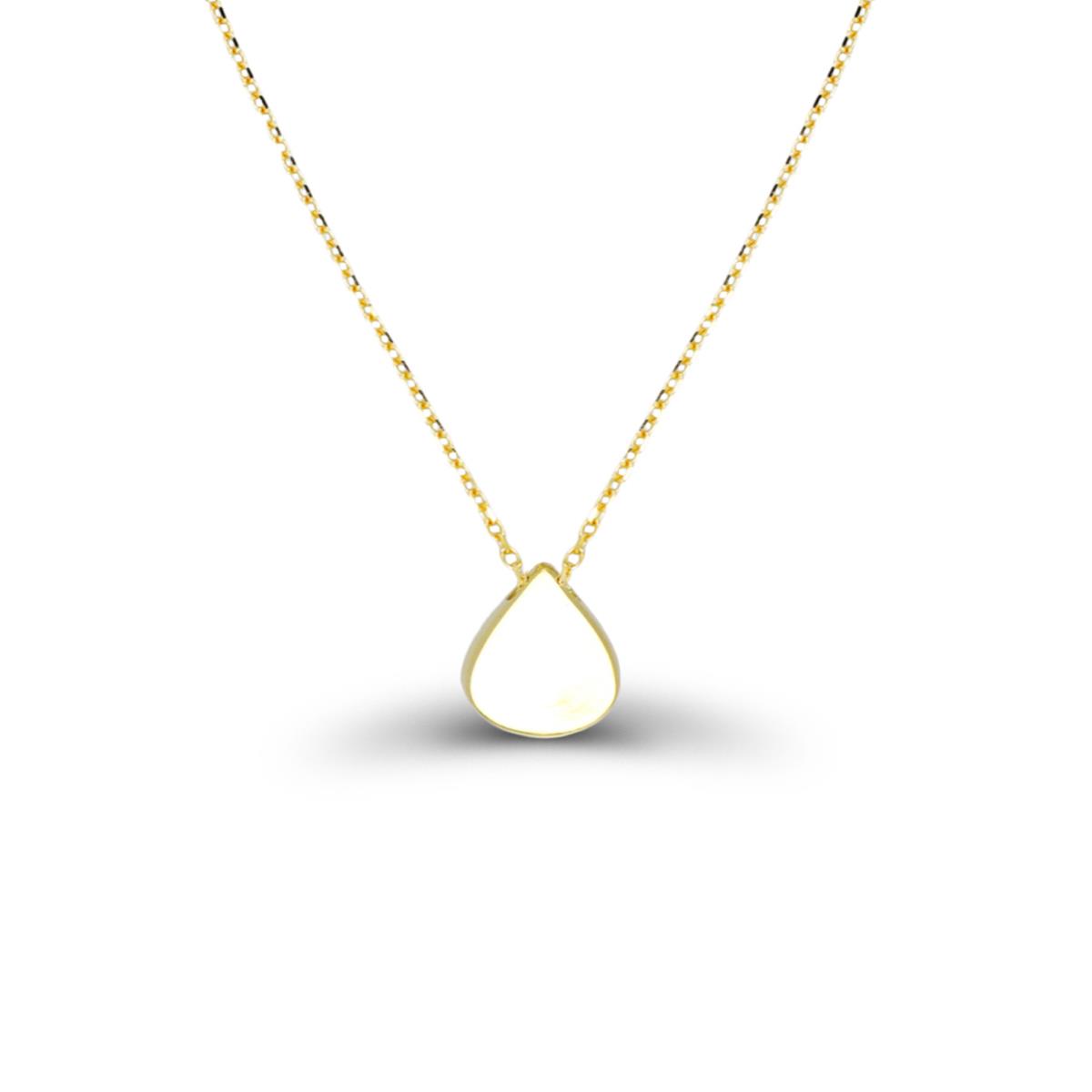 10K Yellow Gold Teardrop 16"+2" Necklace
