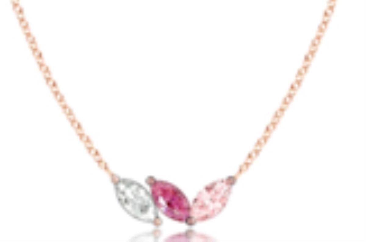 14K Rose Gold Pink/ White Marqusie 18" Necklace