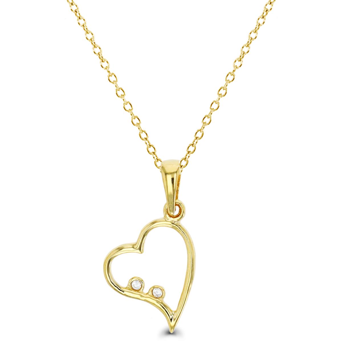 14K Yellow Gold Open Heart 18" Necklace