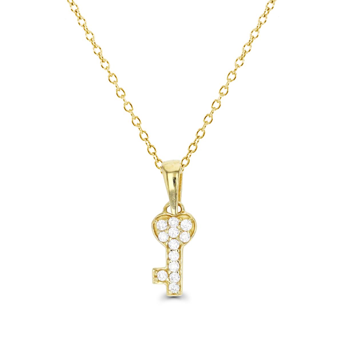 14K Yellow Gold Petite Key 18" Necklace