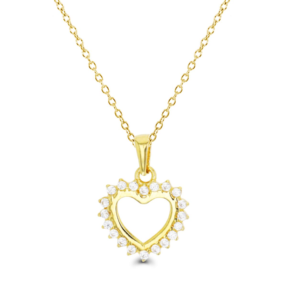 10K Yellow Gold Open Heart 18" Necklace
