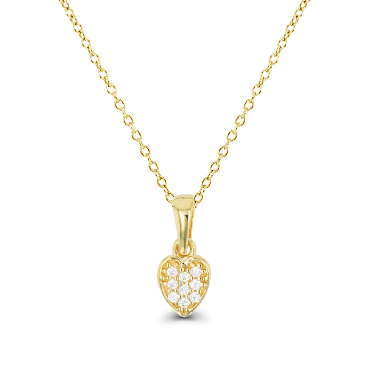 10K Yellow Gold Petite Heart 18" Necklace