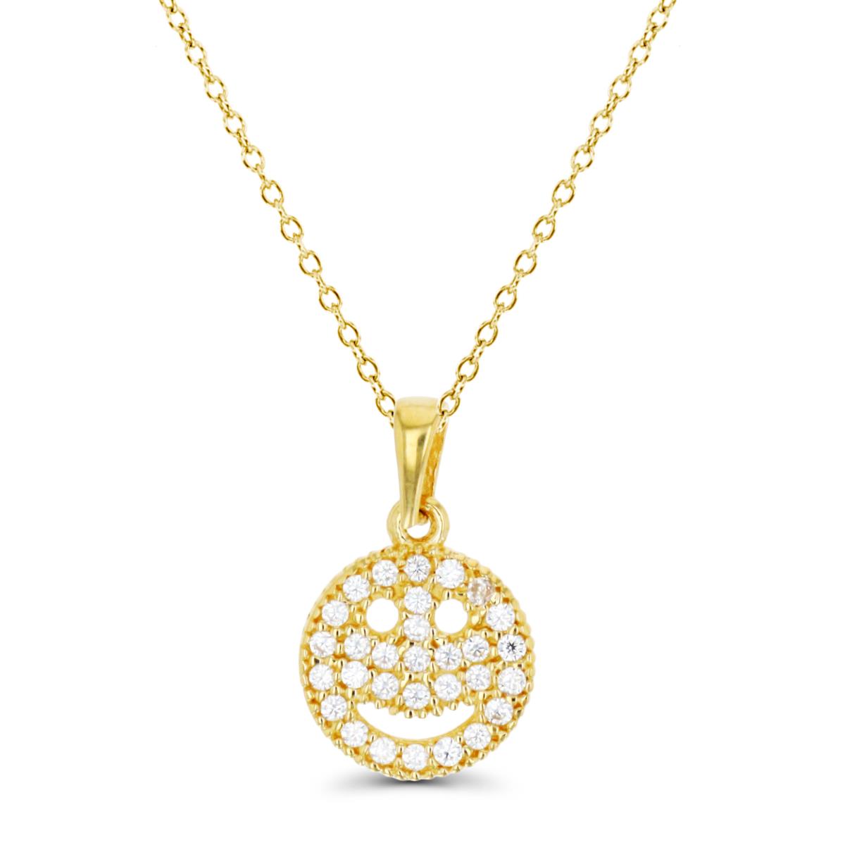 10K Yellow Gold Smiley Face 18" Necklace