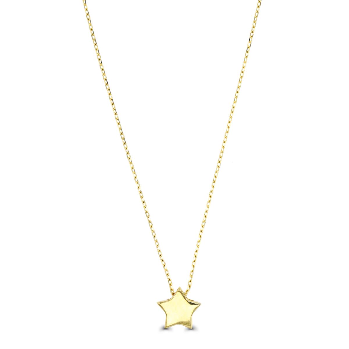 10K Yellow Gold Star 16"+2" Necklace
