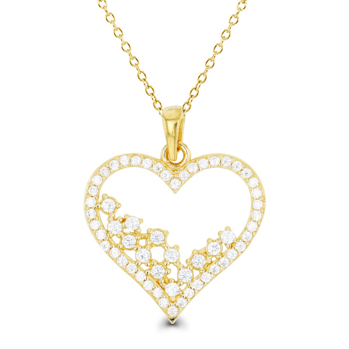 10K Yellow Gold Heart 18" Necklace