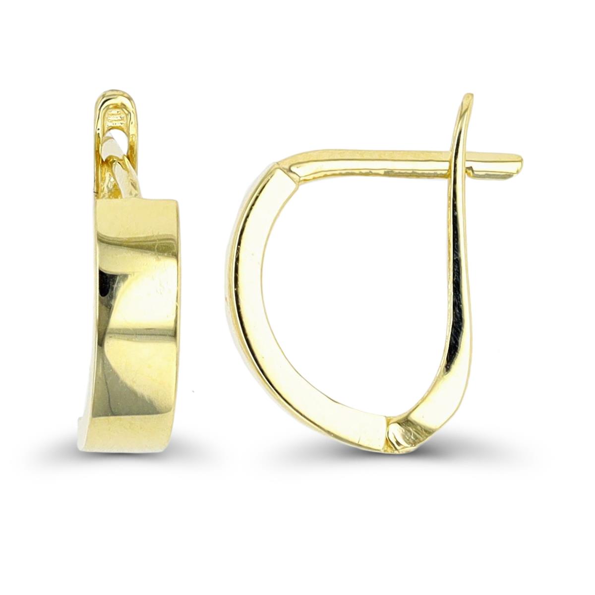 14K Yellow Gold 13x3.8mm Latchback Huggie Earring