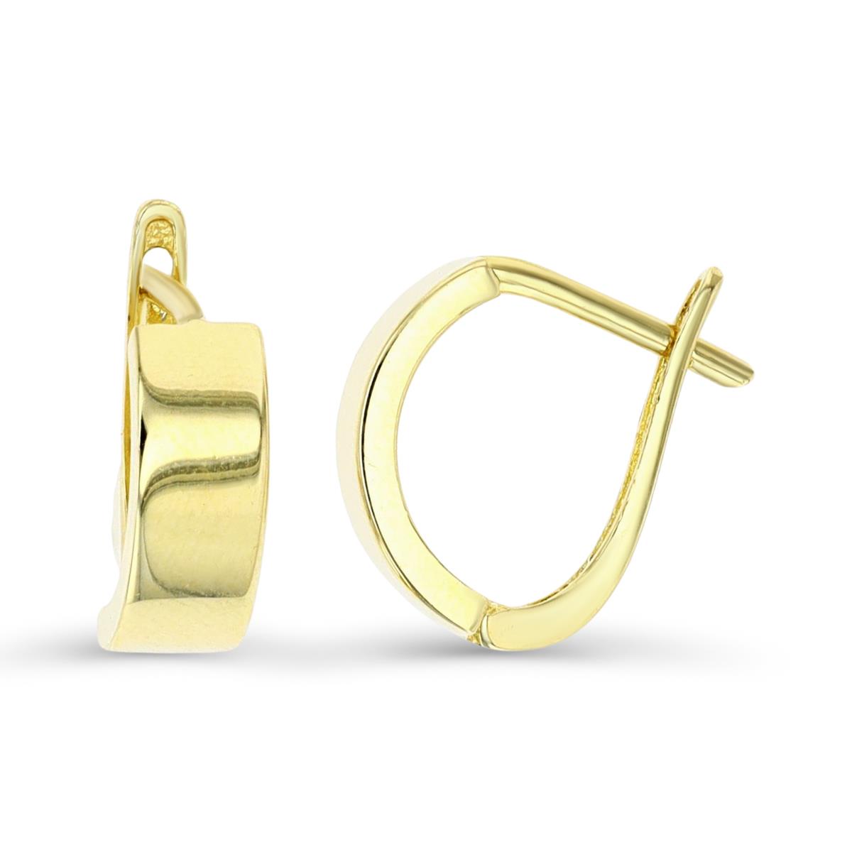 14K Yellow Gold 13x4.7mm Polished Latchback Huggie Earring