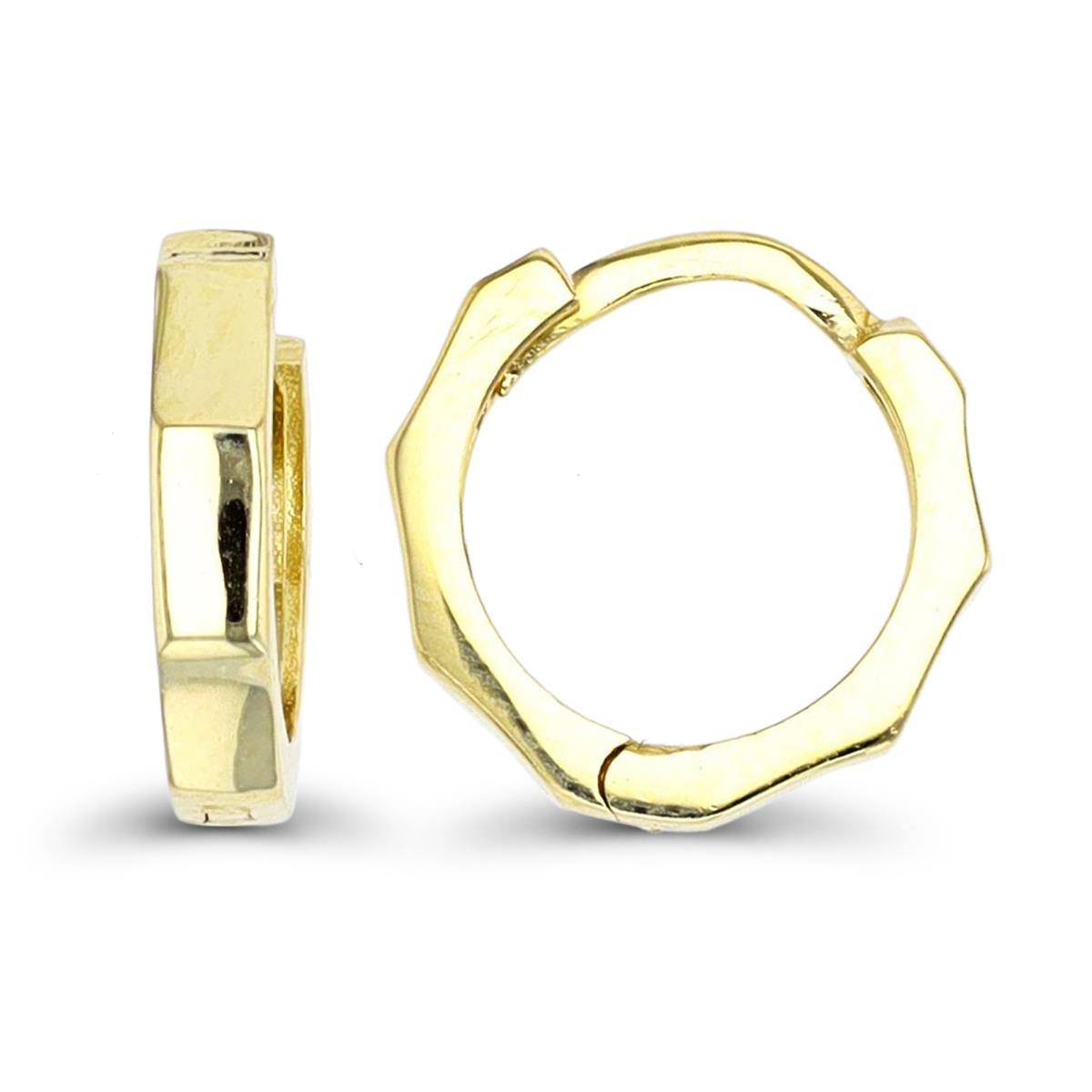 14K Yellow Gold 11x2.3mm Octagon Polished Hoop Earring