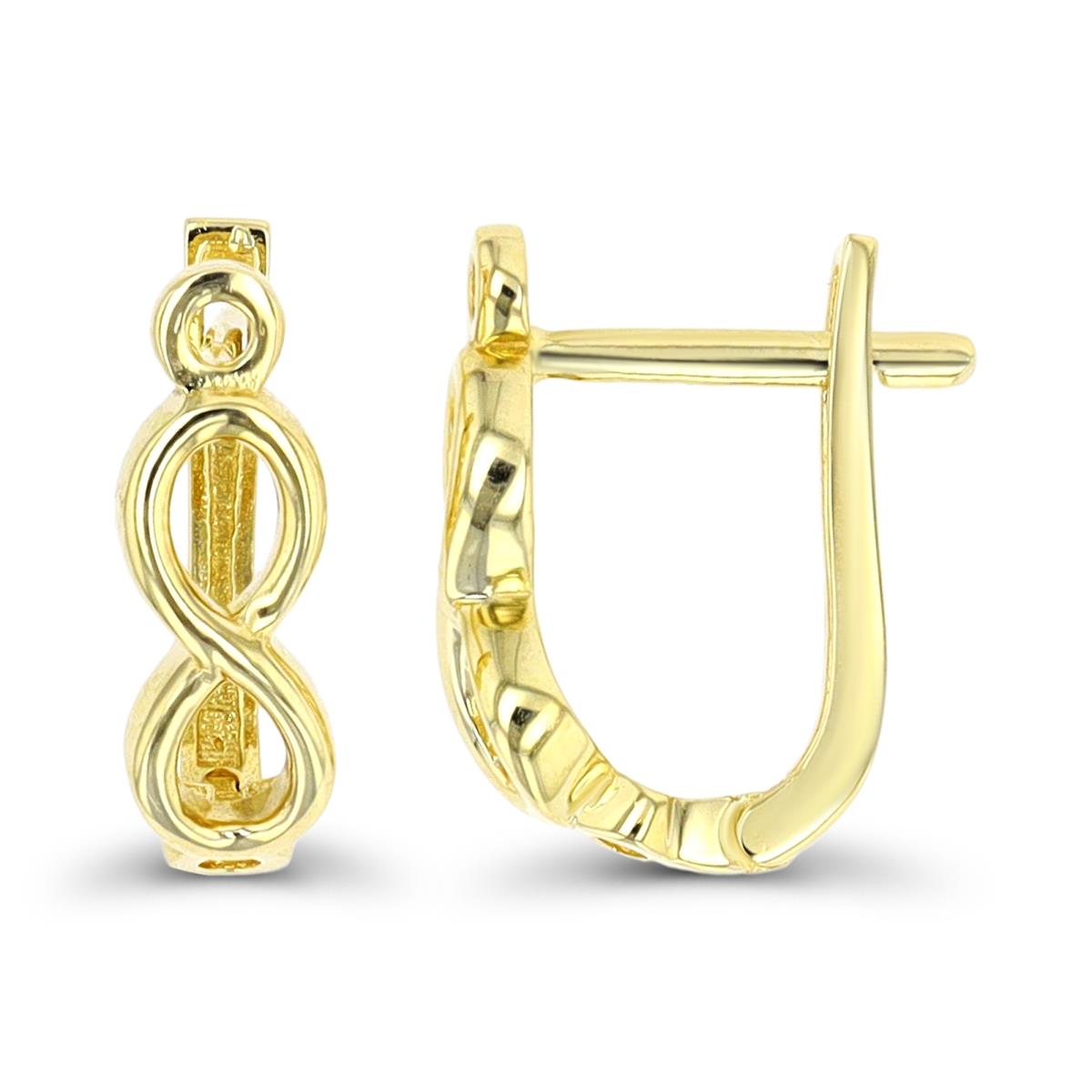 14K Yellow Gold Infinity Latchback Huggie Earring