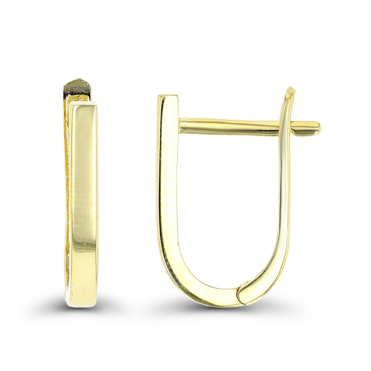 14K Yellow Gold 17x2mm Latchback Huggie Earring