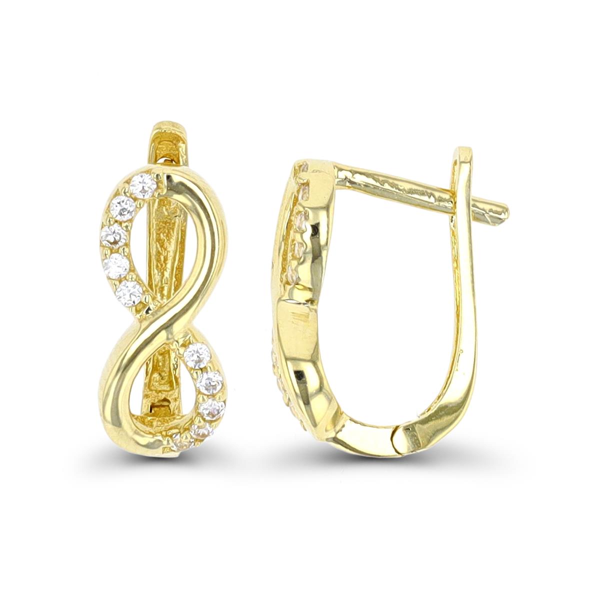 14K Yellow Gold Infinity Latchback Huggie Earring