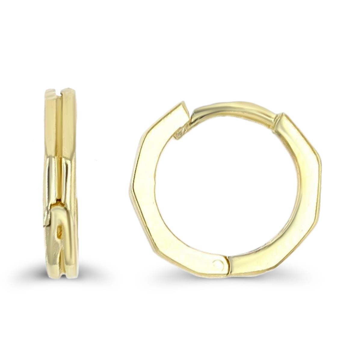 10K Yellow Gold 9x1.7mm Octagon Hoop Earring