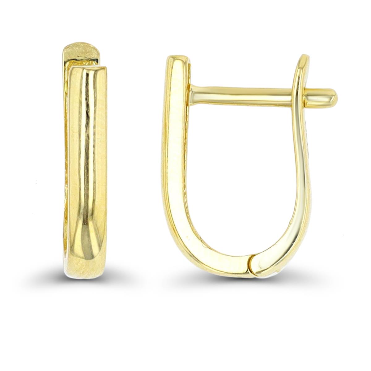 10K Yellow Gold 15x2.6mm Polished Latchback Huggie Earring