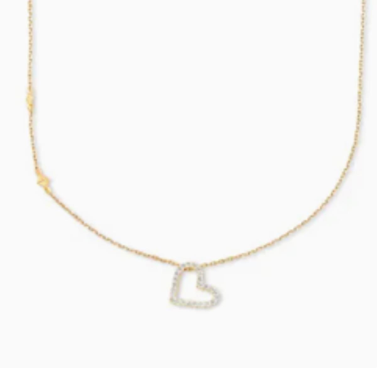 Sterling Silver Yellow CZ Open Heart 18" Necklace