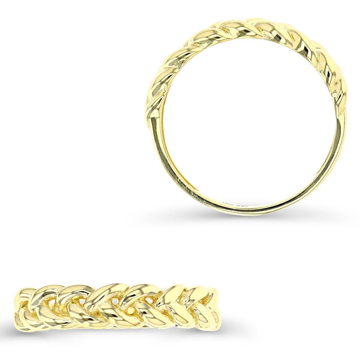 14K Yellow Gold 4.5mm Braided Band Ring