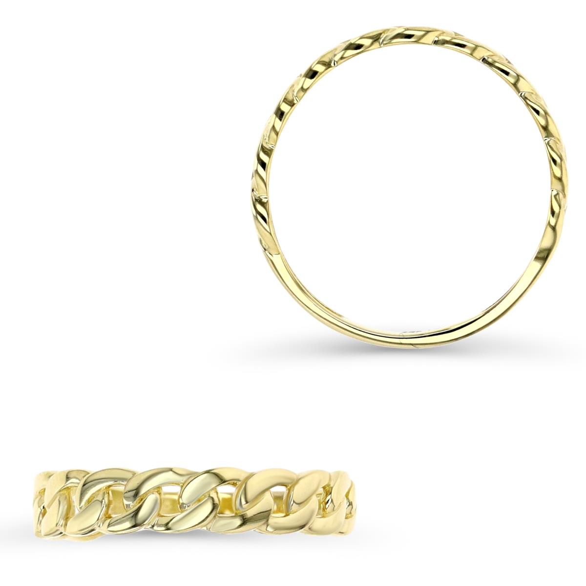 14K Yellow Gold 4mm Chain Band Ring