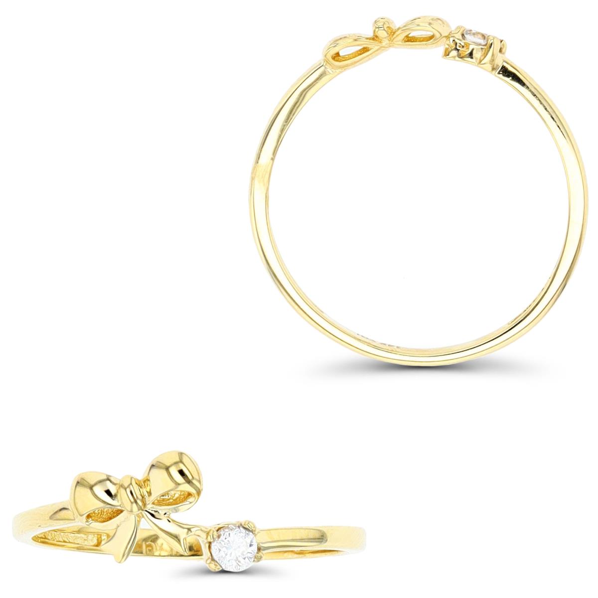 14K Yellow Gold Bow & 2.5mm RD CZ Ring