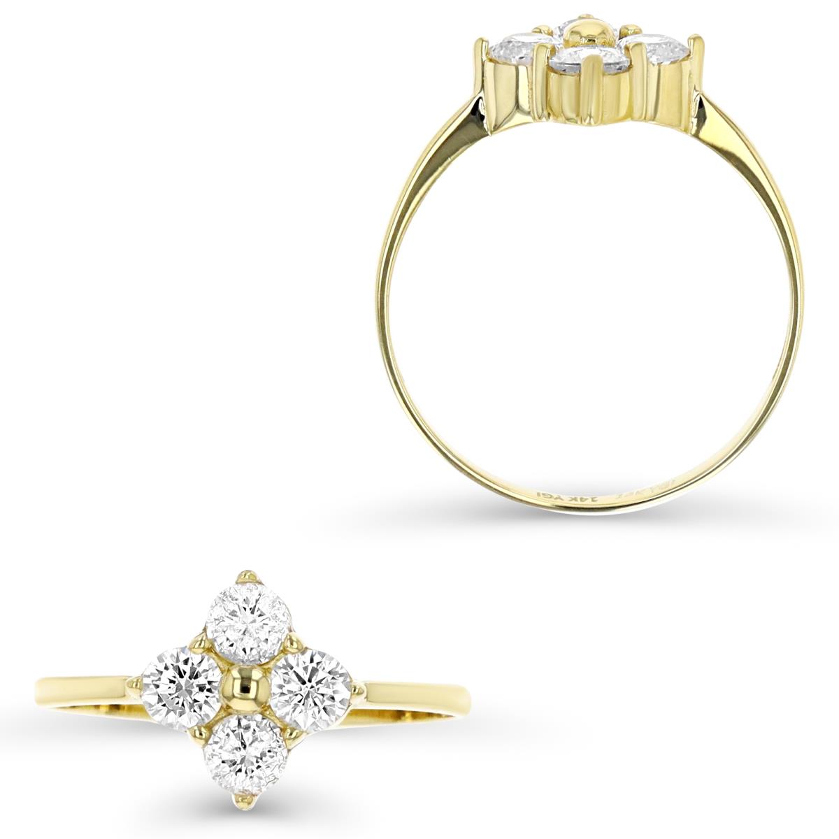 14K Yellow Gold Clover Ring