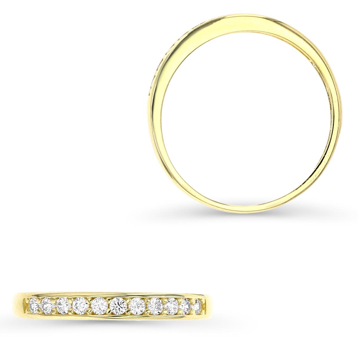 14K Yellow Gold CZ Band Ring