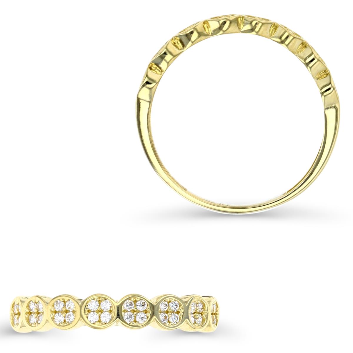 14K Yellow Gold Clusters Fashion Ring