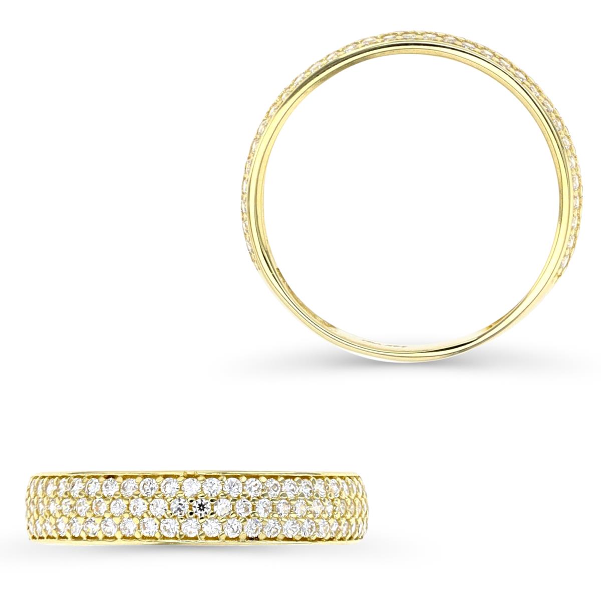 14K Yellow Gold 4.20mm Pave Band Ring